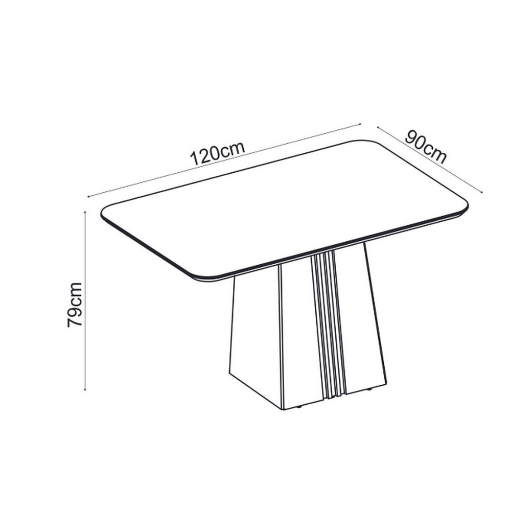 Sala Jantar 4 Cadeiras Retangular 120X90 Italia/Lia 24600.222 Freijo/Off Tec Veludo Kraft  MDF DJ