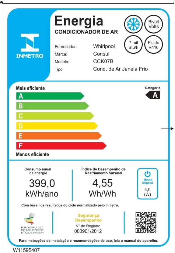 Ar condicionado janela 7000 BTUs/h Consul inverter frio - CCK07BB Bivolt