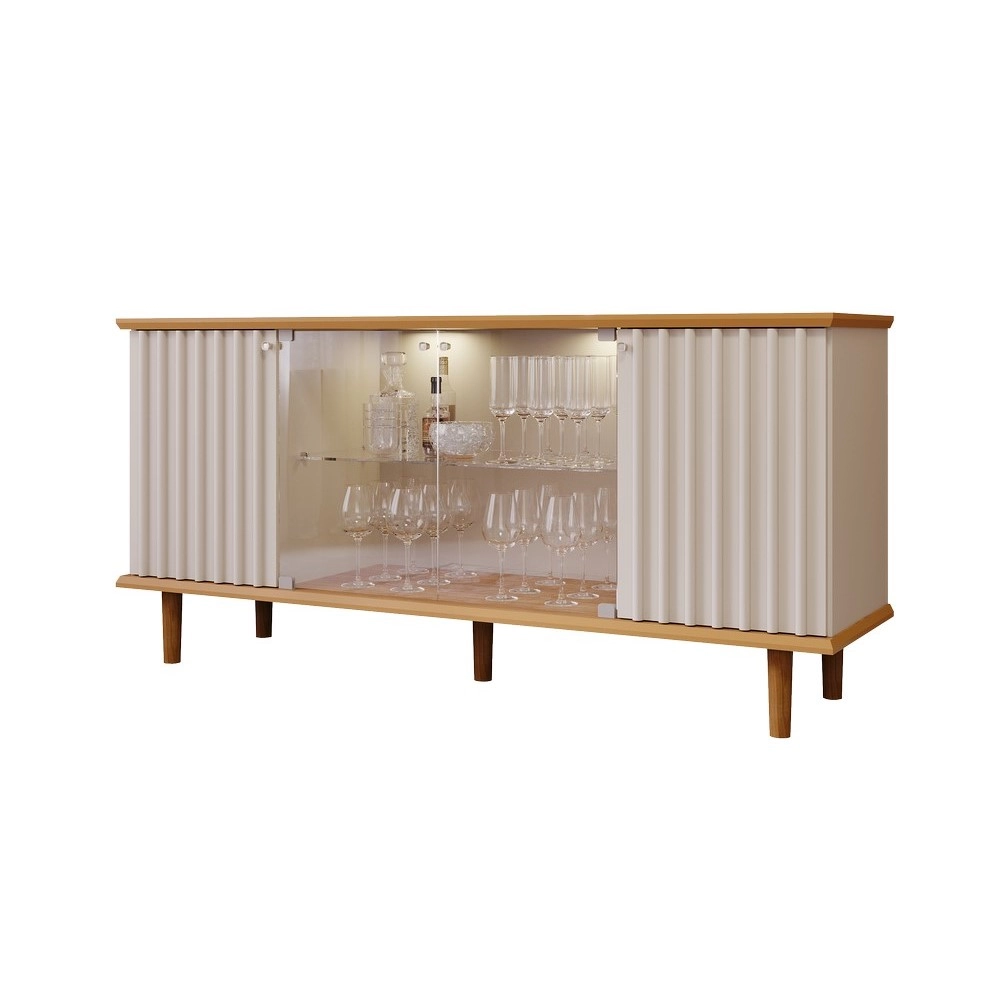 Buffet 4 Portas 1.65M Janice Nature/ Off White A78XL165XP45 MDF CIMOL