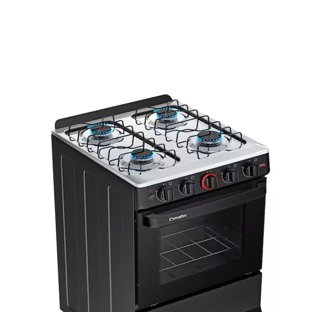 Fogão 4 Bocas Esmaltec Ideal Super 4121 Preto Bivolt