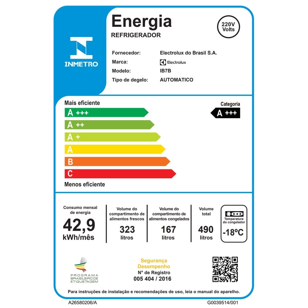 Geladeira Electrolux Frost Free Inverter 490L com AutoSense Inverse Black Inox Look (IB7B) 220V