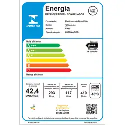 Geladeira Electrolux Frost Free Duplex Efficient Com Autosense Cor Inox Look 410L (IF45S) 220V