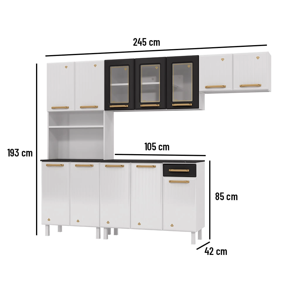 Cozinha de Aço Compacta Telasul Diamante 4Pçs C/ Kit Telasul