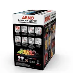 Liquidificador Arno LQ35 Power Mix Limpa Fácil LN296BB2 700W Comfort Control+Pulsar 1,4L Preto 220V