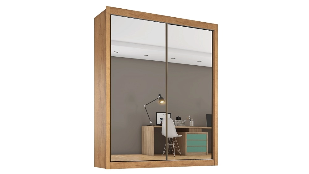 Guarda Roupa 2 Portas Correr 4 Gav 1.70M Zurique MDF 15/15 Esp C/Pe Amendoa/Off A235XL170XP56 Europa