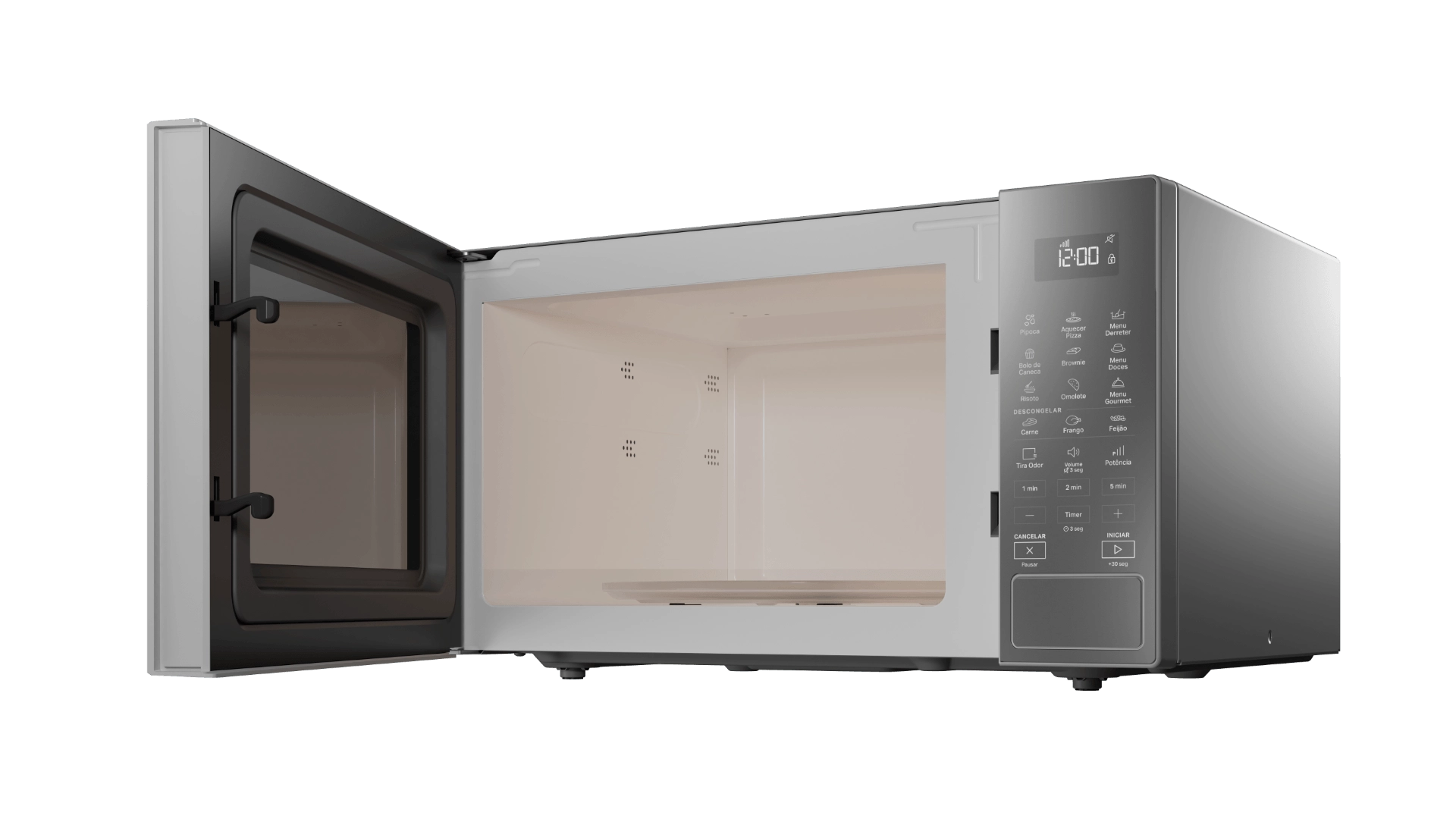 Micro-ondas Brastemp 32 Litros cor cinza espelhado com Menu Gourmet - BMS46AR 220V