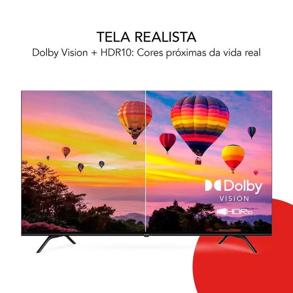 TV LED Smart 65" Aiwa 4K Ultra HD AWSTV65BL01G Google TV Borda Ultrafina 4 HDMI 2 USB Preto Bivolt