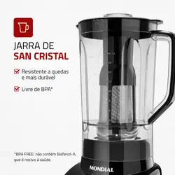 Liquidificador Turbo Mondial  Black Inox L-1000 BI