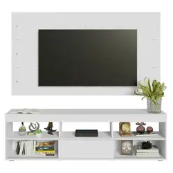 Rack com Painel para TV até 65 Polegadas Branco Orlando Madesa Cor:Branco