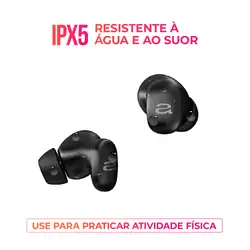 Fone de Ouvido Earbud AIWA AWS-EB-03-B BT IPX5 ANC Modo Ambiente EARBUD AWS-EB-03-B BIVOLT