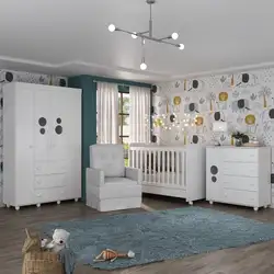 Quarto Completo com Colchão e Poltrona de Amamentação Pimpolho Multimóveis MP4097 Branco