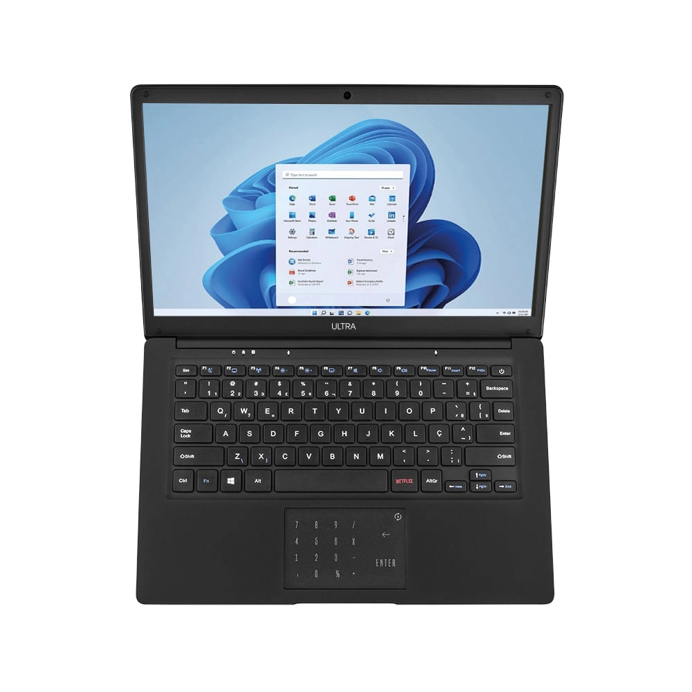 Notebook Ultra, com Windows 11 Home, Intel Celeron, 4GB RAM 500GB HDD, 14,1 Pol. HD + Tecla Netflix Preto - UB232 UB232