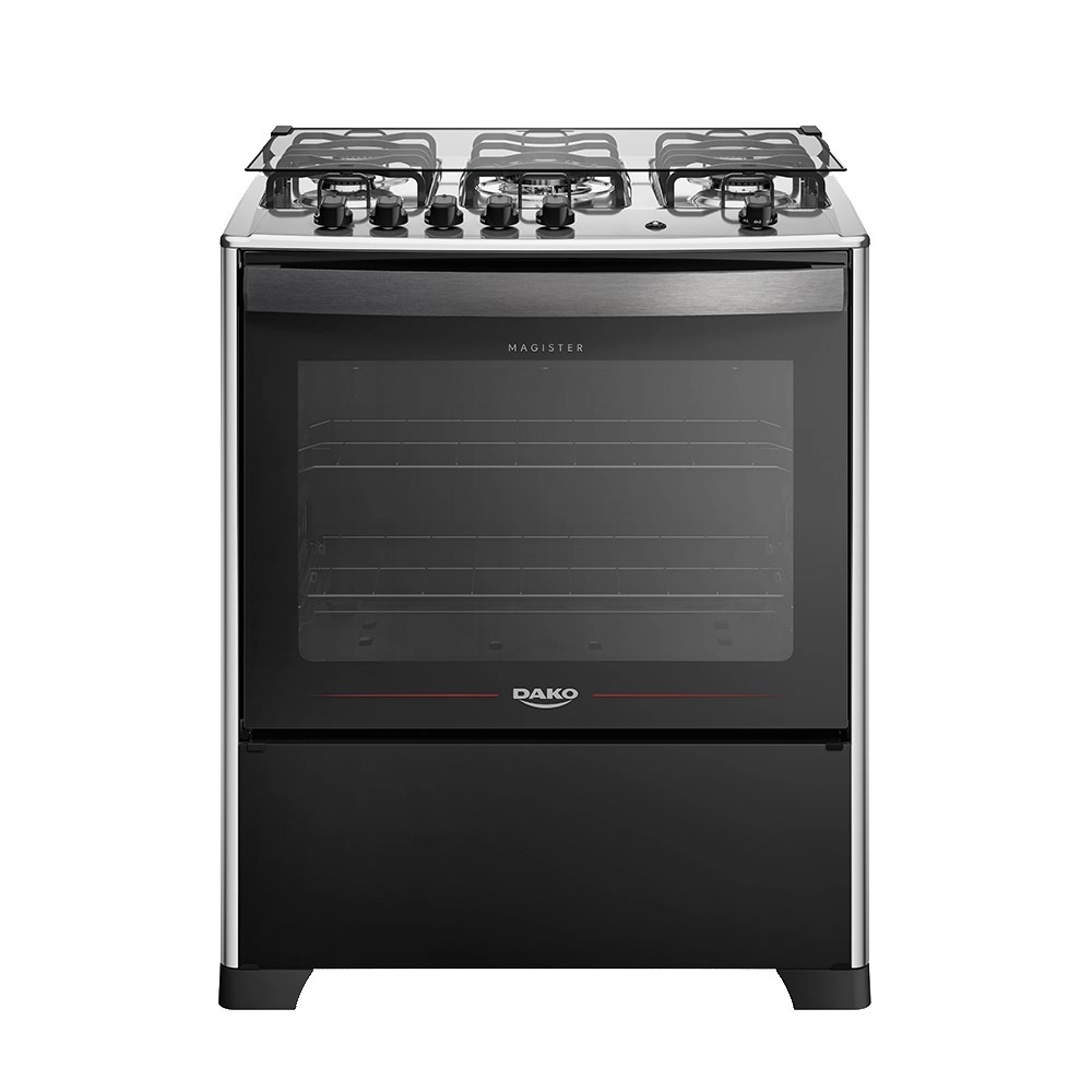 Fogão 5 Bocas Dako Mesa de Inox Magister Preto Bivolt