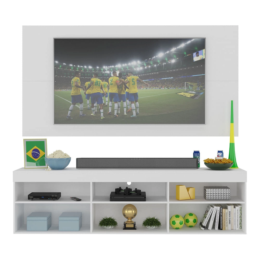 Rack com Painel TV 65" Holanda Multimóveis BR3059 Branco