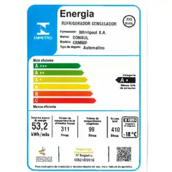 Geladeira Consul Frost Free Duplex com Espaço Flex e Controle Interno de Temperatura 410 litros cor Inox - CRM50FK 220V