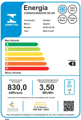 Ar Condicionado Split Hi Wall Agratto Neo Top Inverter 12.000 Btus Frio 220v R-32