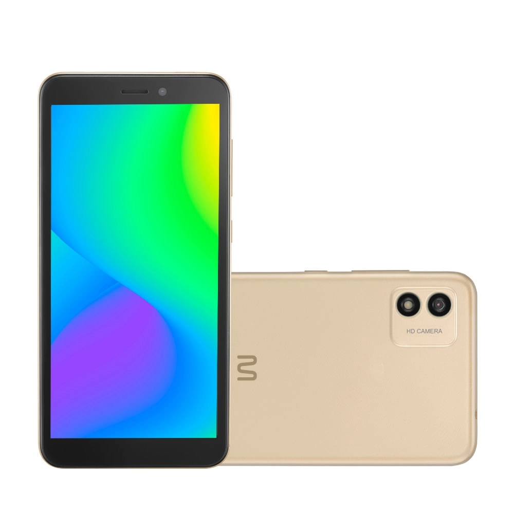 Smartphone Multi F 2 32GB Tela 5.5 pol. Dual Chip 1GB RAM Câmera 5MP + Selfie 5MP Android 11 (Go edition) Quad Core 3G Dourado - P9174OUT [Reembalado] P9174OUT