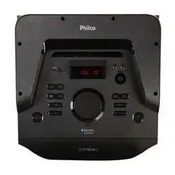 Caixa de Som Amplificada Philco Ex Bass Flash Lights PCX30000 Bluetooth 2500W Preta Bivolt