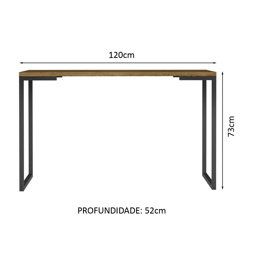 Conjunto Escritório Home Office com Mesa Industrial + Gaveteiro Rustic/Branco Madesa Cor:Rustic/Branco