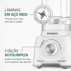 Liquidificador Pratic Power Mondial Branco - L-97-W LIQUIDIFICADOR L-97-W 220V/60Hz