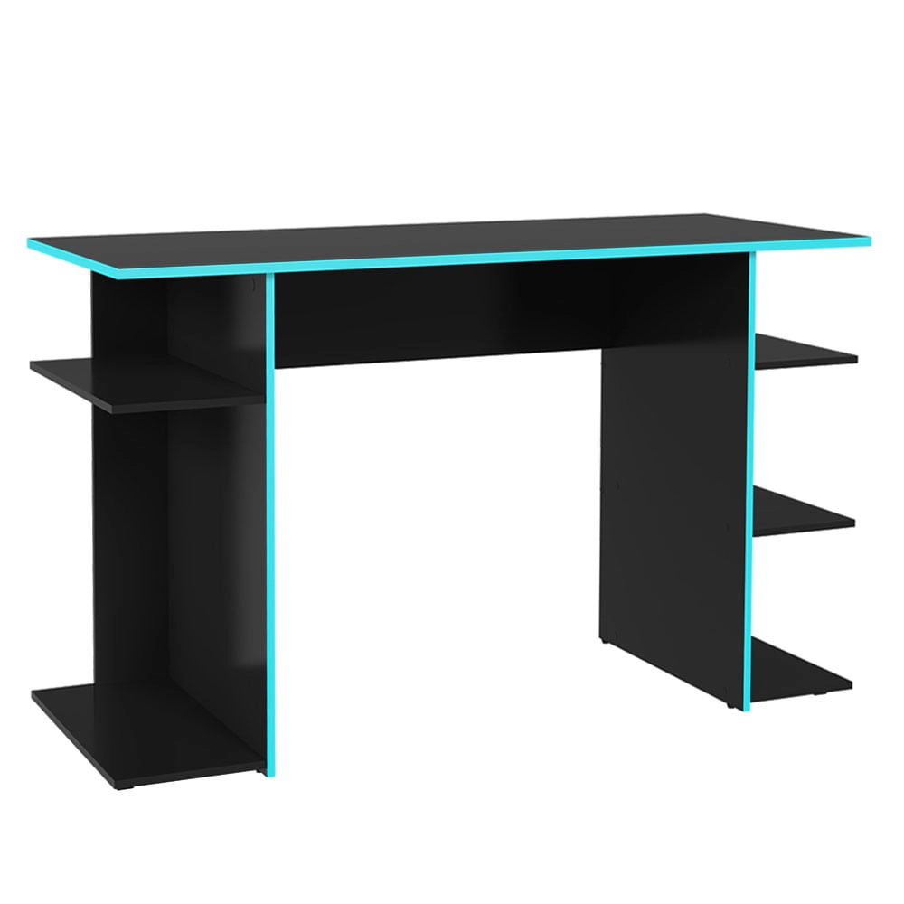 Escrivaninha Mesa para Computador Gamer Preto/Azul 9424 Madesa Cor:Preto/Azul