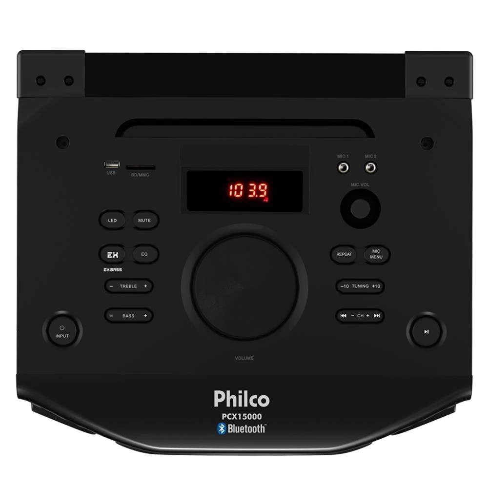 Caixa de Som Amplificada Philco Flash Lights PCX15000 Bluetooth 1500W Preta Bivolt