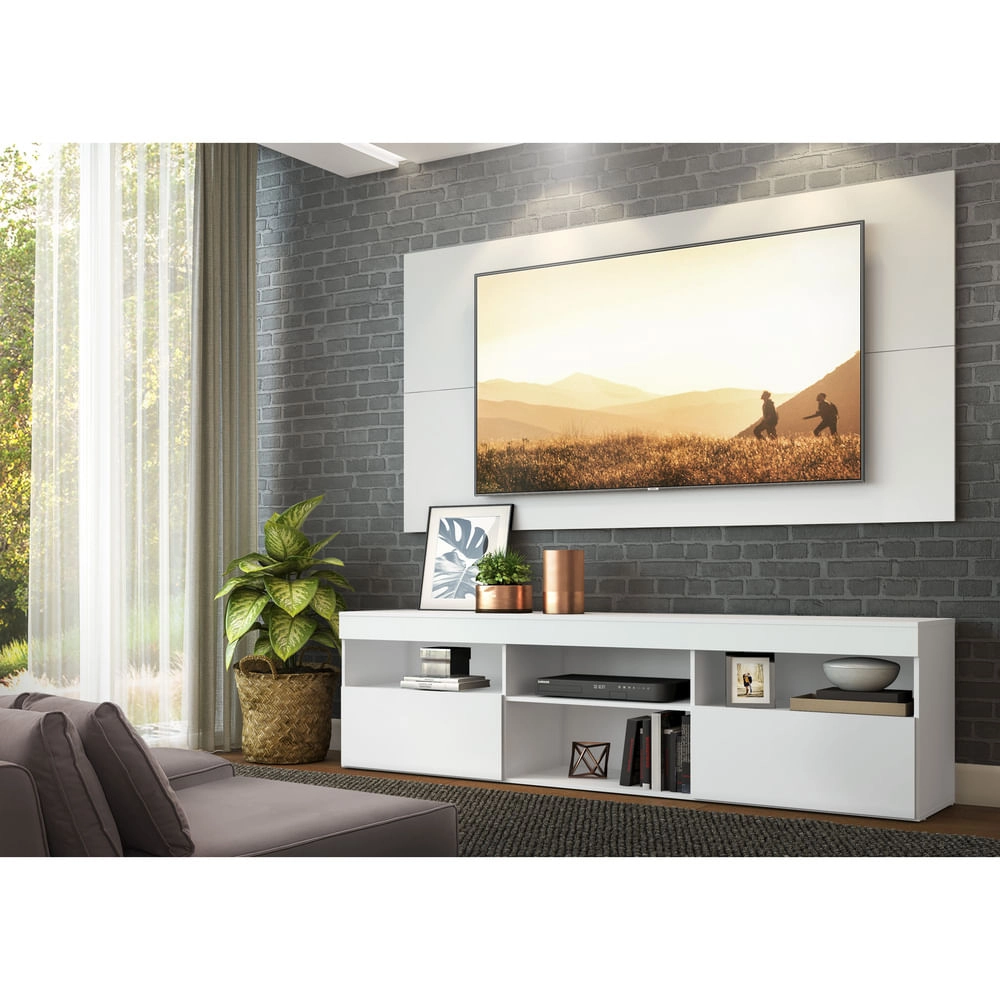 Rack com Painel p/ TV até 65" Flórida Multimóveis Branco