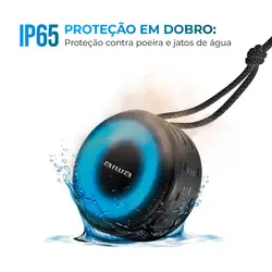 Caixa de Som Speaker AIWA SP-02 10W BT 16H IP65 RGB USB TWS MINI SPEAKER AWS-SP-02 BIV.