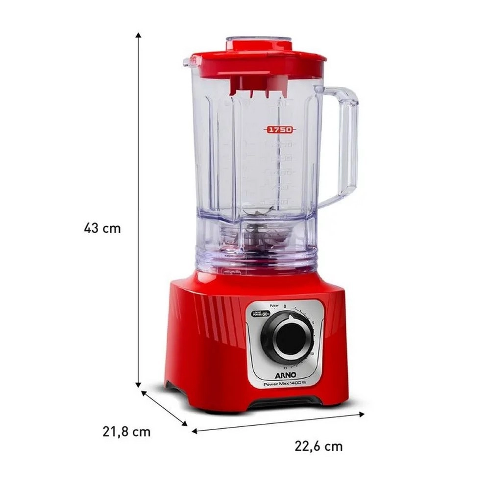 Liquidificador Arno LN63 LN5575B2 Power Max 15 Velocidades 1400W Vermelho 220V