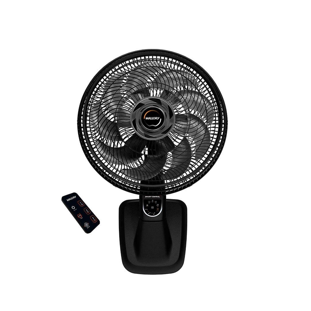 Ventilador de Parede Mallory Smart Control 40 Cm Preto e Grafite 220v