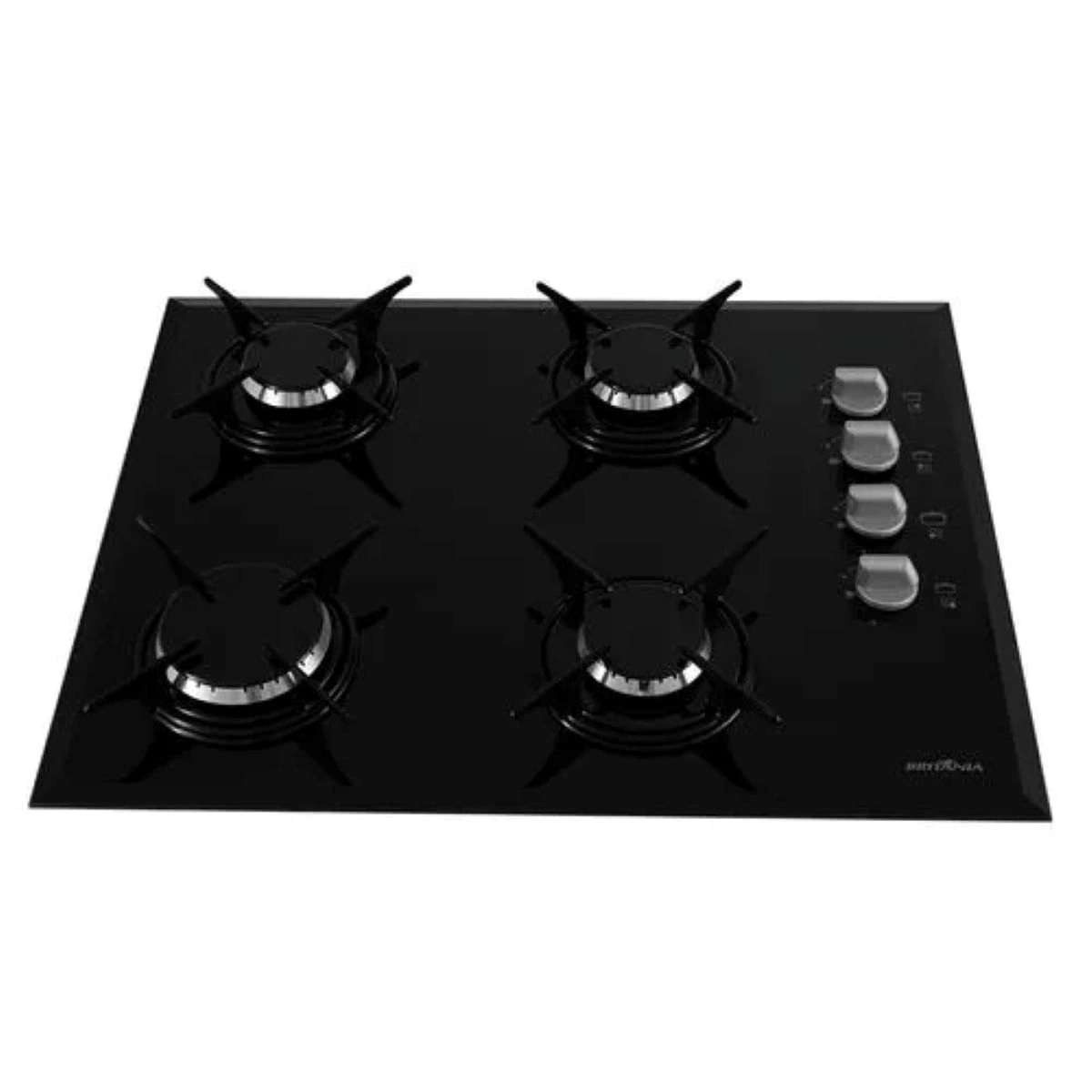 Cooktop Britânia BCT4P 4 bocas Vidro Bisotê Bivolt