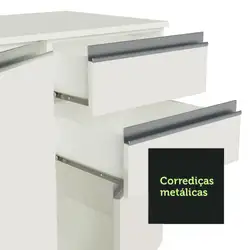 Cozinha Completa 100% MDF Madesa Smart Modulada de Canto Branco Cor:Branco