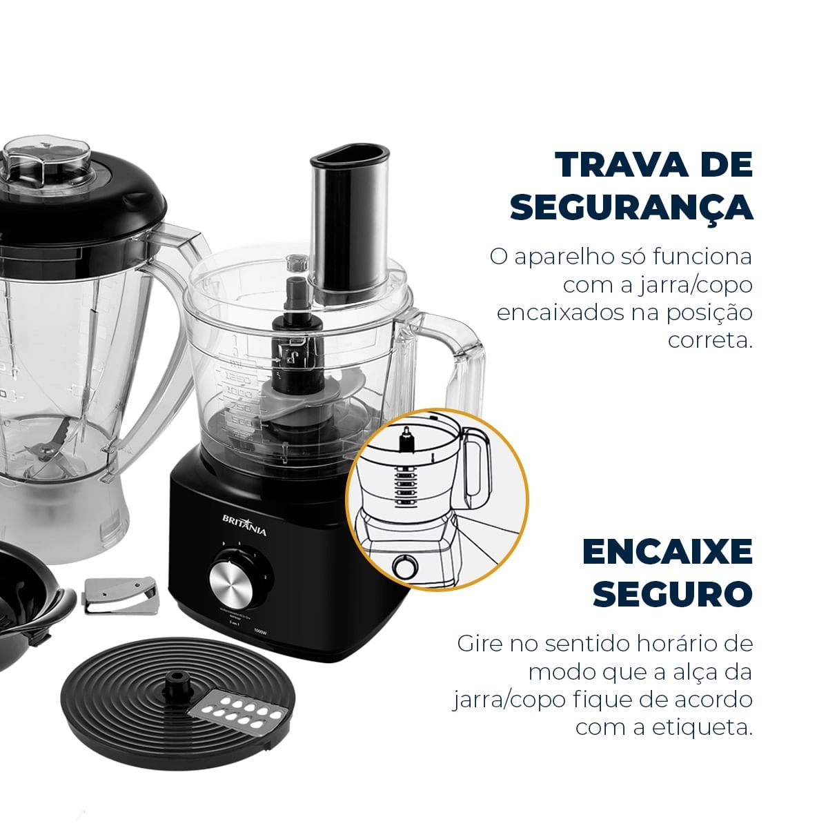 Multiprocessador Britânia All In One BMP900P Preto 900W 220V