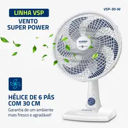 Ventilador de Mesa Mondial - 06 Pás - VSP-30-W VENT 30CM VSP-30-W 220V/60HZ SUPER POWER