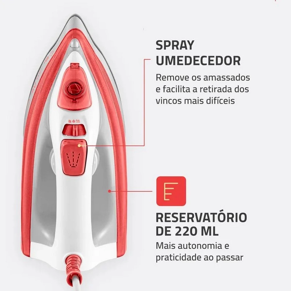 Ferro De Passar  A Vapor Mondial FVN-01-O Branco Coral 220v