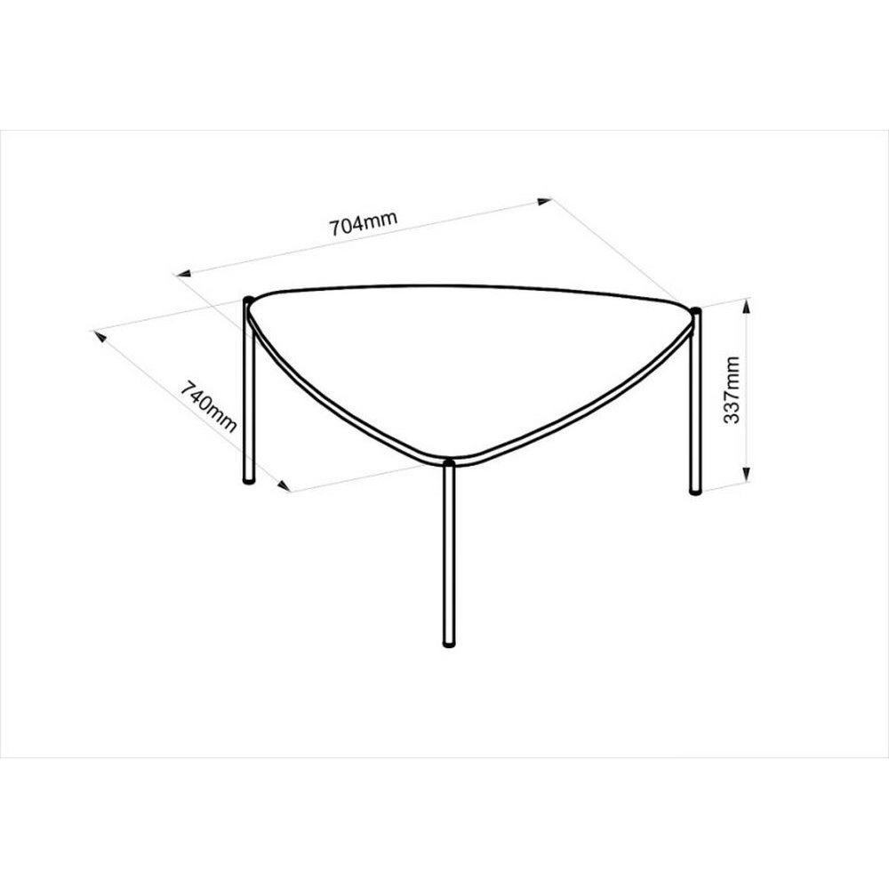 Mesa Centro Triangular 0.76CM Isa Off White MDF A33XL76XP72 Dj