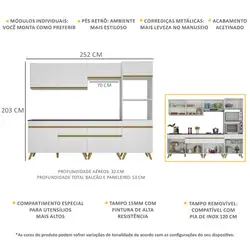 Armário de Cozinha Completa 5 peças MP3713 Veneza Multimóveis Branca