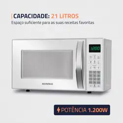 Micro-ondas 21L Mondial MO-01-21-W MICRO-ONDAS MO-01-21-W 220V/60HZ .