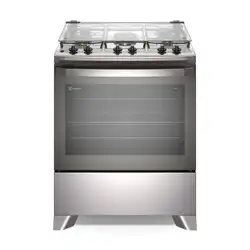 Fogão 5 bocas Electrolux Cinza Efficient com Mesa Inox, PerfectCook e VaporBake (FE5IC) Bivolt