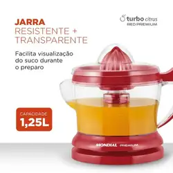 Espremedor de Frutas Mondial Red Premium E-23 Vermelho 220V