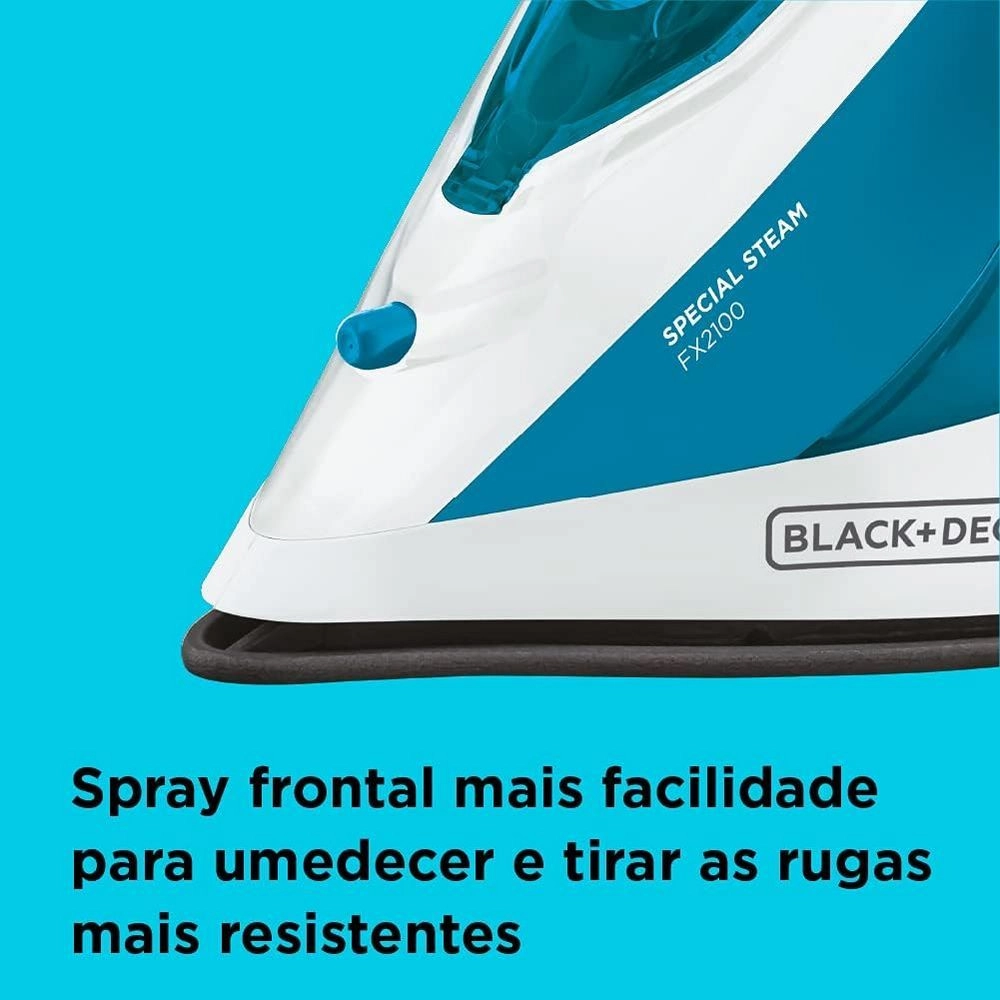 Ferro De Passar A Vapor Black & Decker Fx2100-Be Bas.Antiaderente Azul 220v