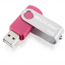 Pen Drive Twist 16GB USB Leitura 10MB/s e Gravação 3MB/s Rosa Multilaser - PD688 PD688
