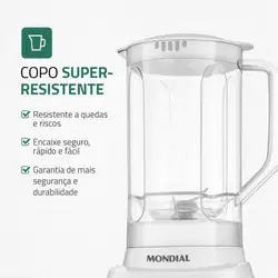 Liquidificador Pratic Power Mondial Branco - L-97-W LIQUIDIFICADOR L-97-W 220V/60Hz