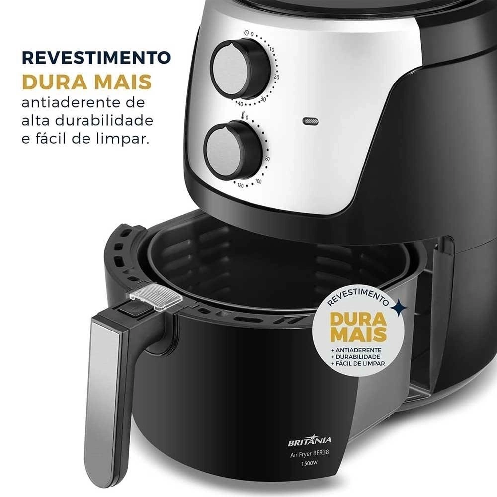 Fritadeira Elétrica Britânia Air Fryer BFR38P 4,2L 1500W Preto 220V