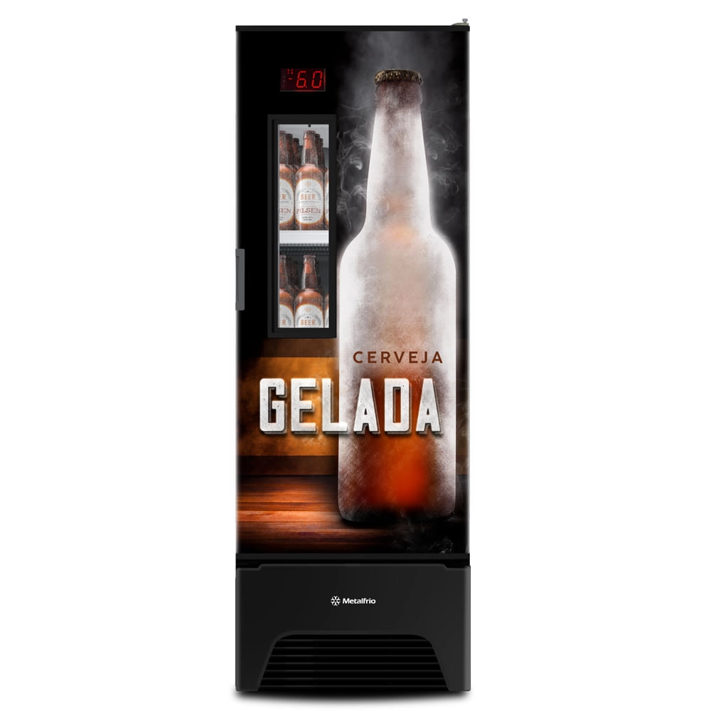 Cervejeira Porta de Visor 434 Litros Metalfrio VN44AF Preta 220V