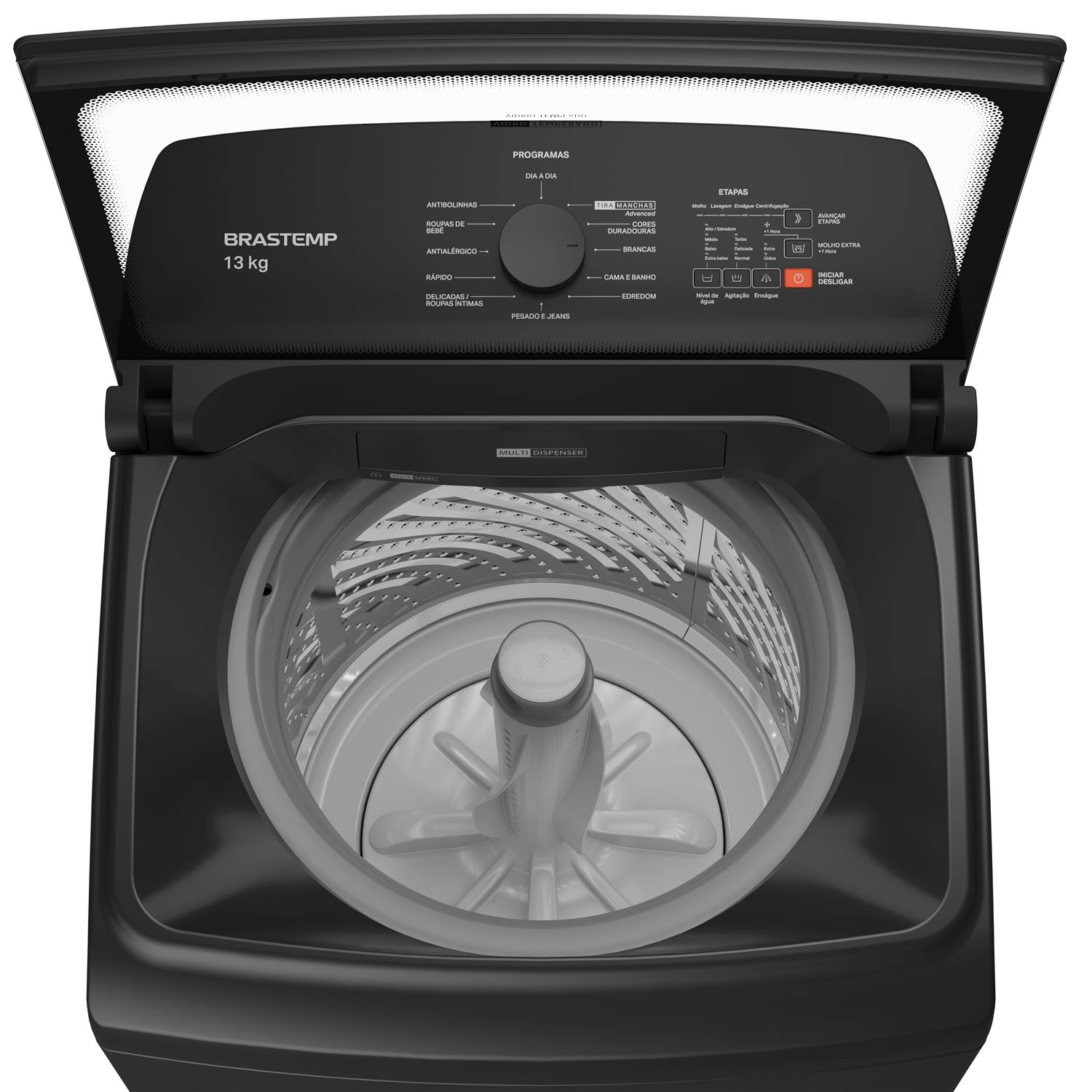 Máquina de Lavar Brastemp 13Kg Cinza Platinum com Ciclo Tira Manchas Advanced e Ciclo Antibolinha - BWK13A9 220v